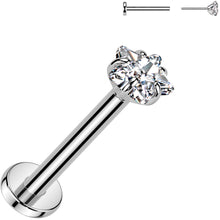 20G 5/16 3mm CZ Star Medical Grade Titanium Flat Back Earring