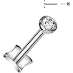 18G 1/4 3mm CZ Gem Medical Grade Titanium Reversible Flat Back Earring