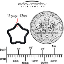 16G 5/16 Black Star Shaped Hinged Segment Ring