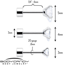 Clear Heart CZ Flat Back Stud Earrings - 3 Pairs