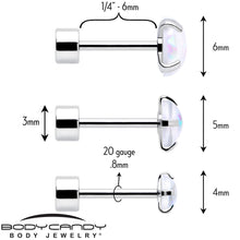 White Synthetic Opal Flat Back Stud Earrings - 3 Pairs
