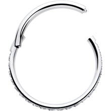 20G 5/16 Clear Cubic Zirconia Forward Facing Hinged Segment Ring