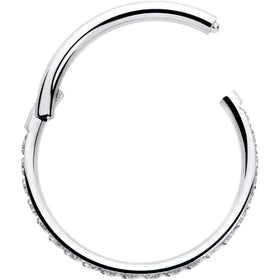 20G 5/16 Clear Cubic Zirconia Forward Facing Hinged Segment Ring