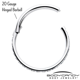 20G 5/16 Clear Cubic Zirconia Forward Facing Hinged Segment Ring