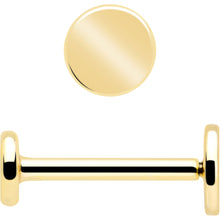 14k Solid Yellow Gold 3mm Disc Threadless Push In Flat Back Stud