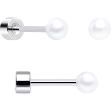 20G Aurora Gem White Orb Butterfly Flatback Earring Set of 6