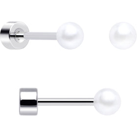 20G Aurora Gem White Orb Butterfly Flatback Earring Set of 6