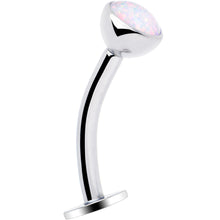 Synthetic Opal Bezel Titanium Threadless Floating Belly Ring