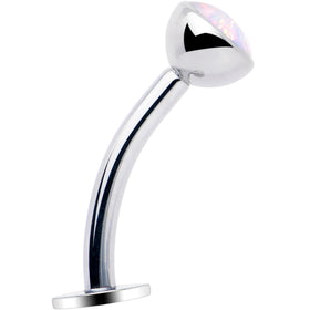 Synthetic Opal Bezel Titanium Threadless Floating Belly Ring