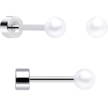 20G Clear Gem White Orb Butterfly Flatback Earring Set of 6