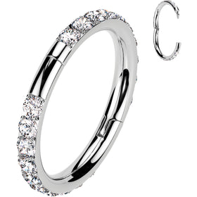 Implant Grade Titanium Forward CZ Double Sided Hoop Segment Ring