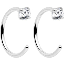 20G 2mm Gem Implant Grade Titanium Open Hoop Earrings