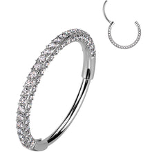 18G Implant Grade Titanium Triple Sided Micro Gem Hinged Nose Hoop