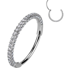18G Implant Grade Titanium Triple Sided Micro Gem Hinged Nose Hoop