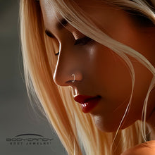 20G Gold PVD Implant Grade Titanium Triple Sided Micro Gem Hinged Nose Hoop