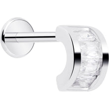 18G 5/16 CZ Gem Horseshoe Threadless Push In Labret Monroe Tragus