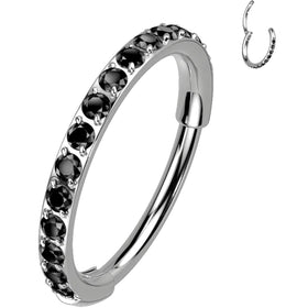 Micro Gem Titanium Hinged Nose Hoop
