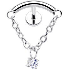 18G 5/16 CZ Gem Titanium Threadless Dangle Hidden Helix Earring