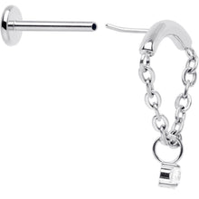18G 5/16 CZ Gem Titanium Threadless Dangle Hidden Helix Earring