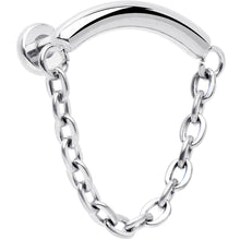 18G 5/16 Titanium Threadless Chain Dangle Hidden Helix Earring