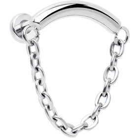 18G 5/16 Titanium Threadless Chain Dangle Hidden Helix Earring