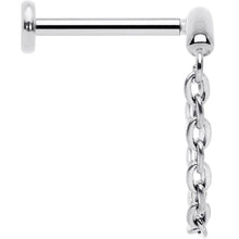 18G 5/16 Titanium Threadless Chain Dangle Hidden Helix Earring