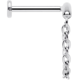 18G 5/16 Titanium Threadless Chain Dangle Hidden Helix Earring