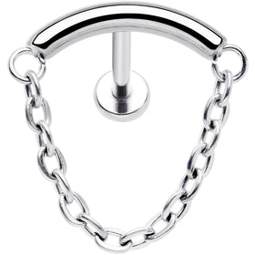 18G 5/16 Titanium Threadless Chain Dangle Hidden Helix Earring