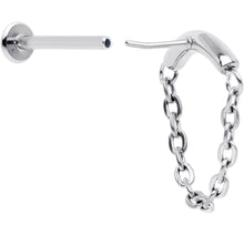 18G 5/16 Titanium Threadless Chain Dangle Hidden Helix Earring