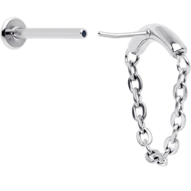 18G 5/16 Titanium Threadless Chain Dangle Hidden Helix Earring