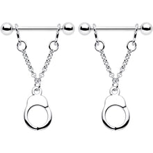 14G 3/4 Handcuff Chain Dangle Nipple Ring Set