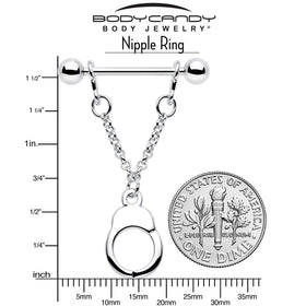 14G 3/4 Handcuff Chain Dangle Nipple Ring Set