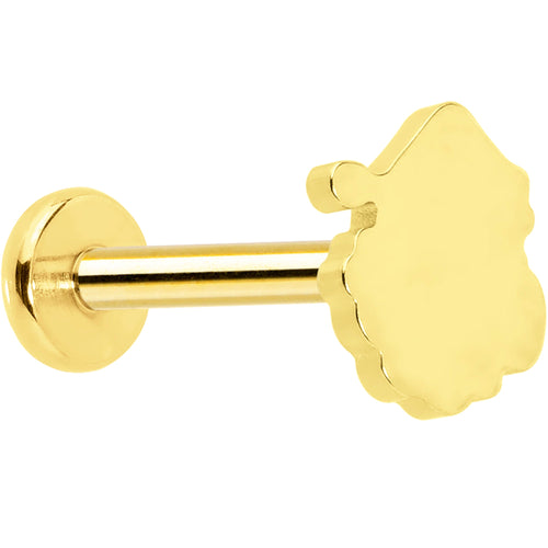 Christmas Flat Back Earring - Titanium Holiday Santa Claus