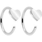 20G Implant Grade Titanium Heart Open Hoop Earrings
