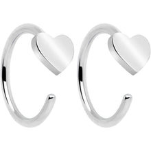 20G Implant Grade Titanium Heart Open Hoop Earrings