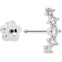 20G CZ Gem Ball Arch Butterfly Reversible Flower Flat Back Earring Set of 6