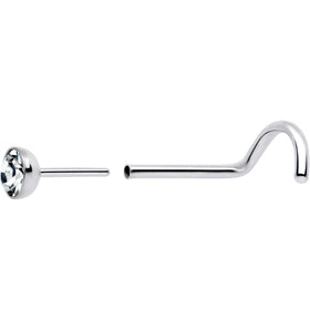 20G 3mm CZ Bezel Set Push-In Threadless Nose Screw Nose Ring