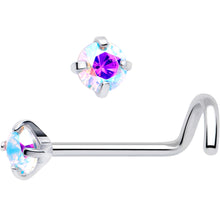 20G 3mm CZ Prong Set Push-In Threadless Nose Screw Nose Ring