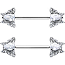 14G 9/16 Style Butterfly Threadless Nipple Ring Set