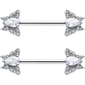 14G 9/16 Style Butterfly Threadless Nipple Ring Set