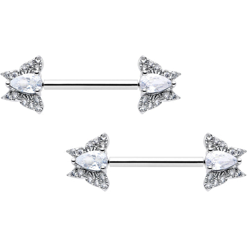 14G 9/16 Style Butterfly Threadless Nipple Ring Set