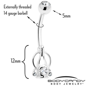 Clear Gem Champagne Dreams Dangle Belly Ring