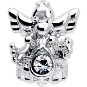 16G 1/4 Clear CZ Gem Fabulous Angel Cartilage Tragus Earring