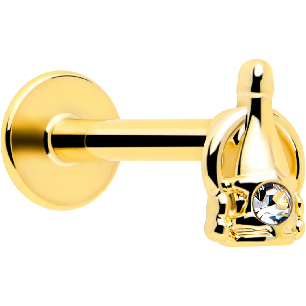 16G 5/16 Clear Gem Champagne Dreams Labret Monroe Tragus