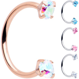 Double Gem Horseshoe Nose Ring Kit with Ball Grabber