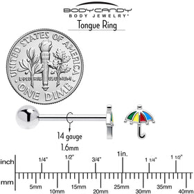 Colorful Umbrella Barbell Tongue Ring