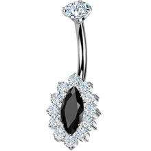 Implant Grade Titanium Internally Threaded Firey Oval Belly Ring