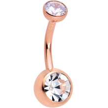 Double CZ Implant Grade Titanium Threadless Bezel Push In Belly Ring