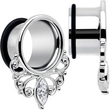 Clear Gem Drop Filigree Single Flare Tunnel Plug Set 6mm to 16mm