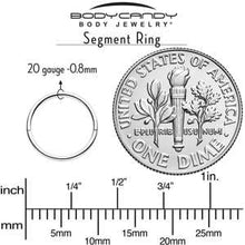 20G Implant Grade Titanium Half Closure Hinged Segment Ring